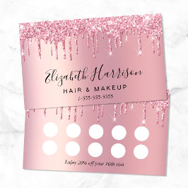 Rosa Glitzer Loyalty Discount Card Treuekarte