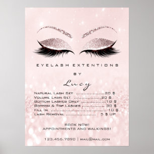 Rosa Glitzer Makeup Augen Lashes Preise Poster