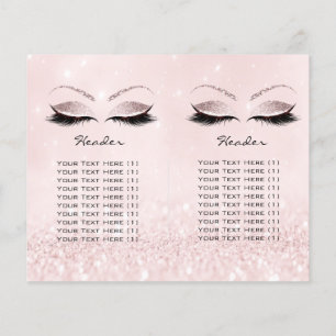 Rosa Glitzer Makeup Augenbrauen Lash-Preisschild L Flyer