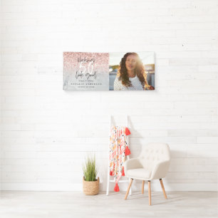 Rosa Glitzer Marmor macht 50 Aussehen gut Geburtst Banner