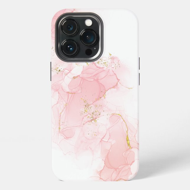 Rosa Glitzer marmoriert iPhone Hülle (Hinten)
