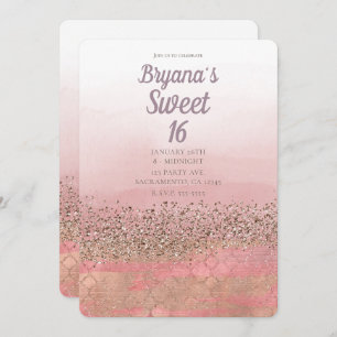Rosa Glitzer Marokkanische Prinzessin Sweet 16 Einladung