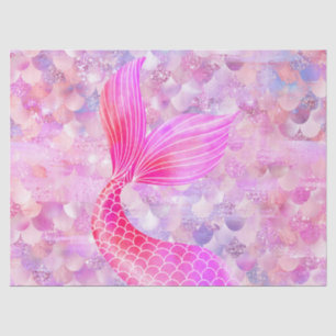 Rosa Glitzer Mermaid Schwanz Seidenpapier