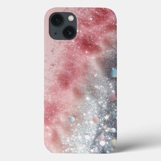 Rosa Glitzer mit Sparkle/iPhone 13 Case-Mate iPhone Hülle (Rückseite)