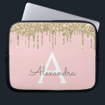 Rosa-Glitzer-Monogramm Laptopschutzhülle<br><div class="desc">Rosa und goldene Imitat treiben Moderne und Elegante Girly Glitzer und sparkle elegante Monogram Case. Dieser Fall kann so angepasst werden,  dass er Ihren Anfangs- und Vornamen enthält.</div>