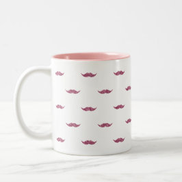 Rosa Glitzer Mustaches Zweifarbige Tasse
