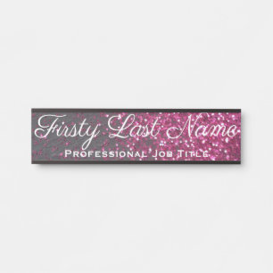 Rosa Glitzer Office Black Door Name Türschild