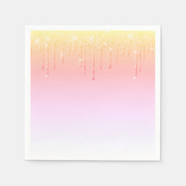 Rosa Glitzer Ombré Glam Glitzern Hübsches Party Serviette