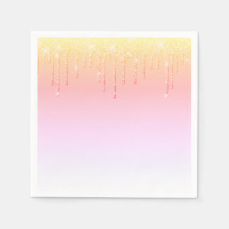 Rosa Glitzer Ombré Glam Glitzern Hübsches Party Serviette