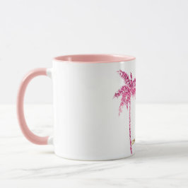 Rosa Glitzer Palm Tree Gold Liebe Tasse