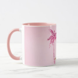 Rosa Glitzer Palm Tree Ombre Gold Liebe Tasse