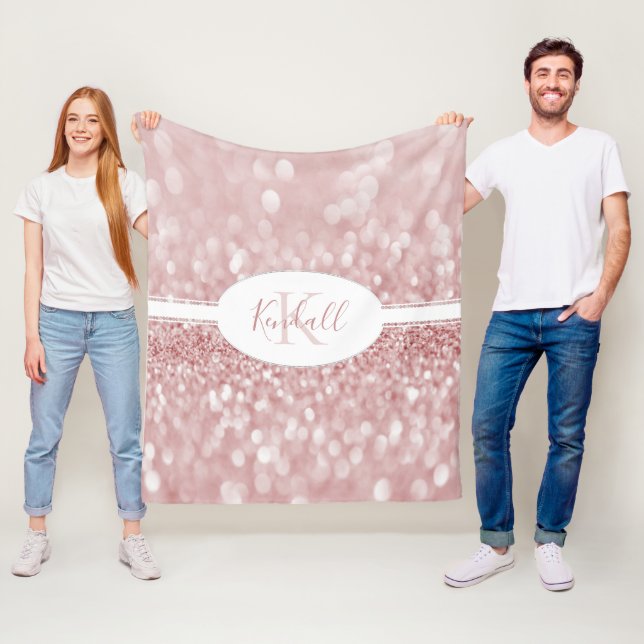 Rosa Glitzer personalisieren Throw Blanket Fleecedecke (Beispiel)