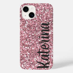Rosa Glitzer Personalisiert mit Ihrem Namen. Fall Case-Mate iPhone 14 Hülle