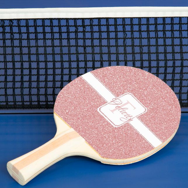 Rosa Glitzer Personalisiert Ping Pong Paddle Tischtennis Schläger (InSitu)