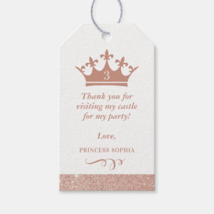 Rosa Glitzer Princess Crown Gefallen Geschenkanhänger