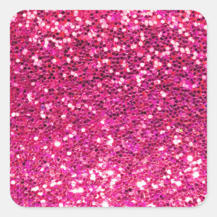 Rosa Glitzer Quadratischer Aufkleber