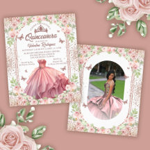 Rosa Glitzer Quinceanera