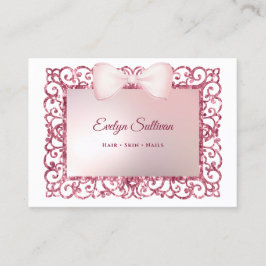 Rosa Glitzer-Rahmenbogenkarte Visitenkarte