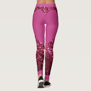 Rosa Glitzer Rosa Herz Leggings