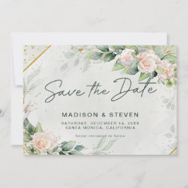 Rosa Glitzer Rose Eukalyptus Wedding Save The Date
