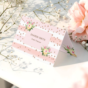 Rosa Glitzer Rose Gold Salon Visitenkarten