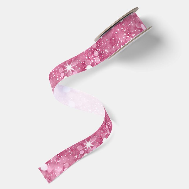 Rosa Glitzer Satinband (Rückseite)
