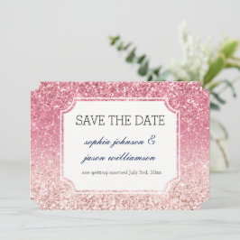 Rosa Glitzer Save the Date