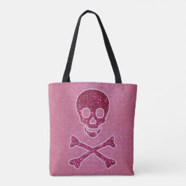 Rosa Glitzer-Schädel-Taschen-Tasche