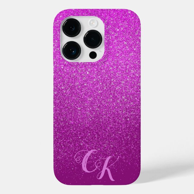 Rosa Glitzer Shimmer Personalisiert Handy Case (Rückseite)