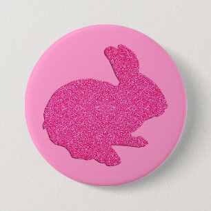 Rosa Glitzer Silhouette Ostern Schaltfläche Button