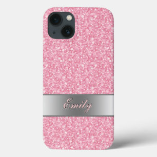 Rosa Glitzer Silver Gradient Accent Monogram Case-Mate iPhone Hülle