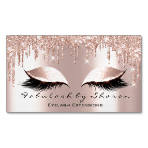 Rosa Glitzer Spark Tropfens Makeup Artist Lashes Magnetische Visitenkarte