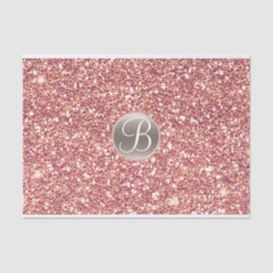 Rosa Glitzer Sparkle Glam Monogram Initial Seidenpapier