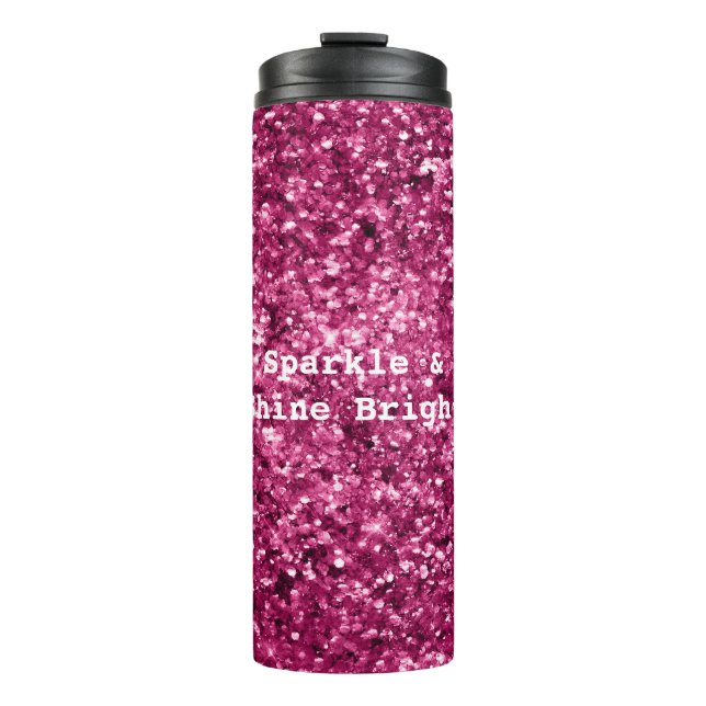 Rosa Glitzer Sparkle Thermosbecher (Vorderseite)
