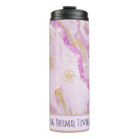 *~* Rosa Glitzer SWAG Marble QR Thermal Tumbler