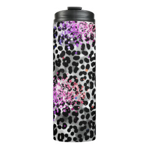 *~* Rosa Glitzer Tierleoparden Girly Thermosbecher