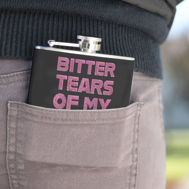 Rosa Glitzer Tränen meiner Gegner im Pickleball Flachmann (Beispiel)