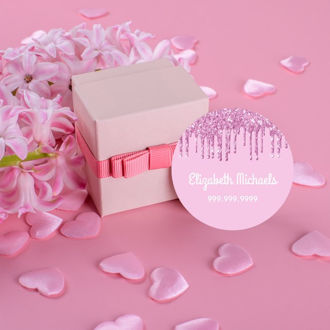 Rosa Glitzer Tropfen Etiketten (Von Creator hochgeladen)