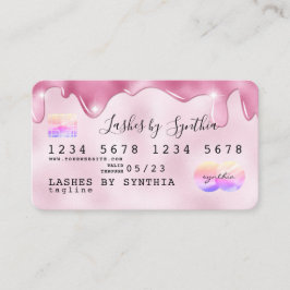Rosa Glitzer Tropfen Kreditkarte Hologramm Name hi Visitenkarte