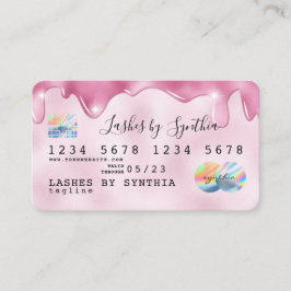 Rosa Glitzer Tropfen Kreditkarte Hologramm Name hi Visitenkarte