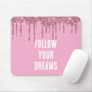 Rosa Glitzer Tropfen Mousepad