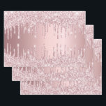 Rosa Glitzer Tropfen zum Geburtstag funkeln staubi Geschenkpapier Set<br><div class="desc">Elegante,  klassische,  glamouröse und feminine Party-Verpackungsblätter. Eine mädchenhaft staubige Rose,  rosa Farbverlauf Hintergrund mit Imitaten Glitzer Tropfen,  Farbe Tropflook. Ideal für eine Geburtstagsfeier,  ein Brautparty oder eine Babydusche.</div>
