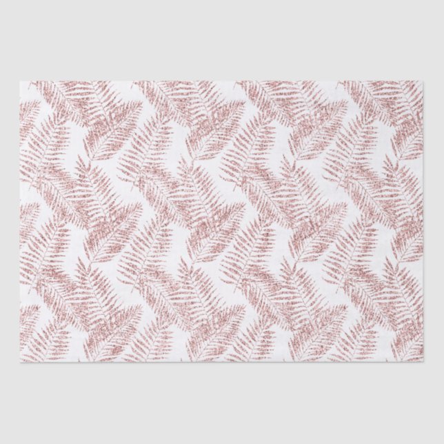 Rosa Glitzer Tropische Blätter Seidenpapier (Vorderseite)