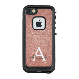 Rosa-Glitzer und Monogramm LifeProof FRÄ’ iPhone SE/5/5s Hülle