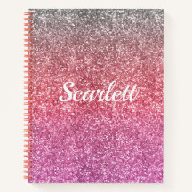 Rosa Glitzer und Sparkle Ombre Monogram