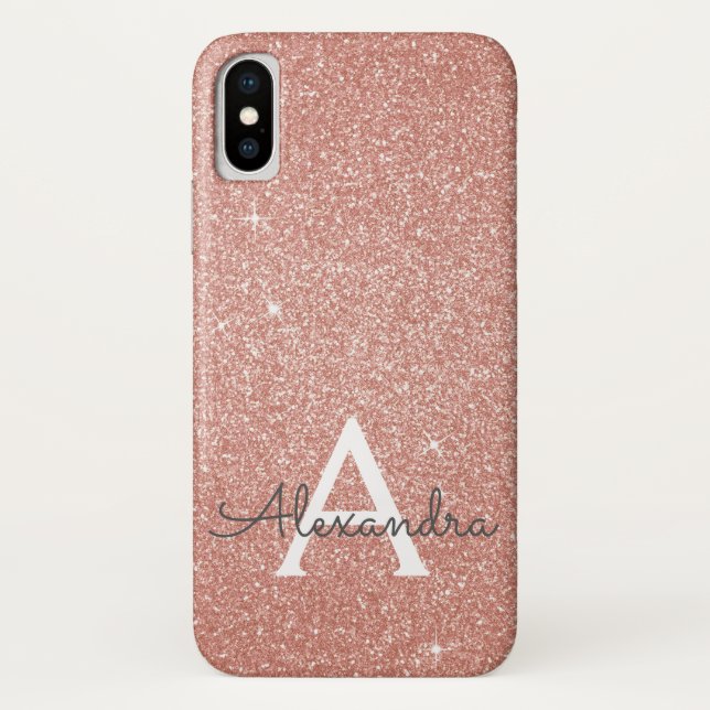 Rosa-Glitzer und Sparklogramm Case-Mate iPhone Hülle (Rückseite)