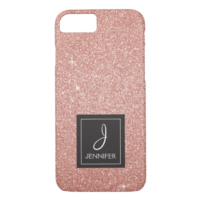 Rosa-Glitzer und Sparklogramm Case-Mate iPhone Hülle (Rückseite)