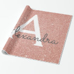 Rosa-Glitzer und Sparklogramm Geschenkpapier<br><div class="desc">Rosa Rose Gold Imitate Glitzer und sparkle Elegant Geschenkpapier. Dieses Geschenkpapier kann so angepasst werden,  dass es Ihren Anfangs- und Vornamen für ein Geschenkpaket für eine Girl's Baby Duwer,  Brautparty,  Junggeselinnen-Abschied oder Girl's Birthday Party enthält.</div>