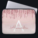 Rosa-Glitzer und Sparklogramm Laptopschutzhülle<br><div class="desc">Blush Pink - Rose Gold Imitate Dripping Glitzer und sparkle elegante Monogram Laptop Gehäuse. Dieser mit Monogramm Fall kann so angepasst werden,  dass er Ihren Anfangs- und Vornamen enthält.</div>
