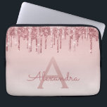 Rosa-Glitzer und Sparklogramm Laptopschutzhülle<br><div class="desc">Blush Pink - Rose Gold Imitate Dripping Glitzer und sparkle elegante Monogram Laptop Gehäuse. Dieser mit Monogramm Fall kann so angepasst werden,  dass er Ihren Anfangs- und Vornamen enthält.</div>